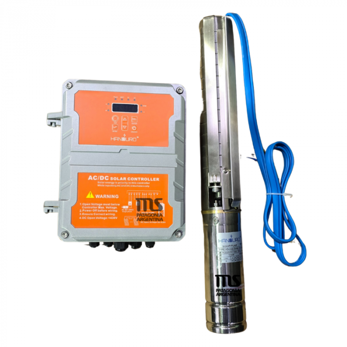 Bomba Sumergible Hibrida Solar Handuro 1100 W 3" Hasta 70m