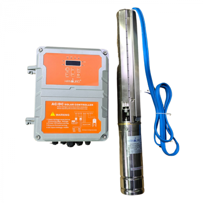 Bomba Sumergible Hibrida Solar Handuro 1100 W 3" Hasta 70m
