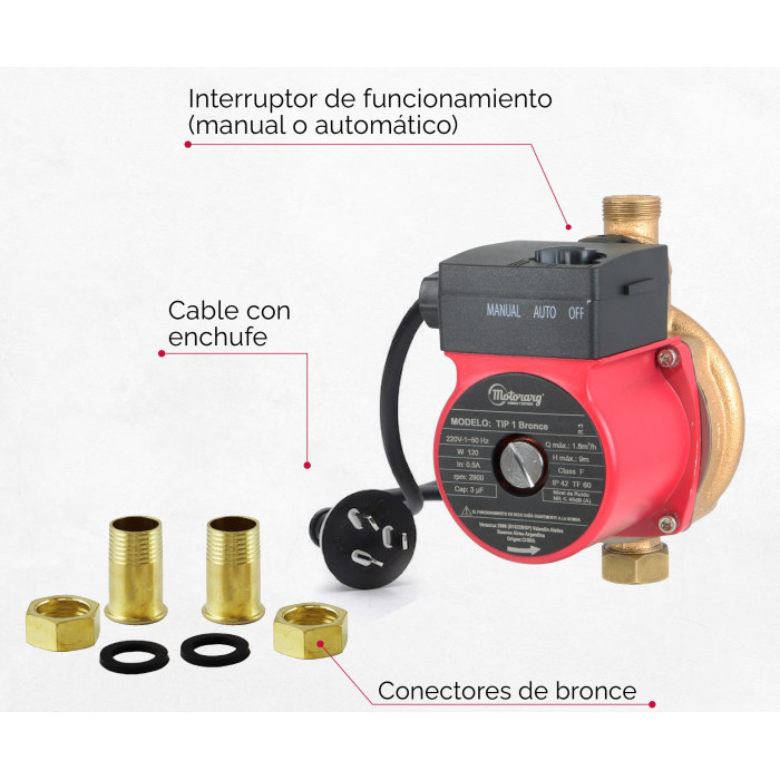 Bomba Presurizadora MotorArg Tip 1 Bronce