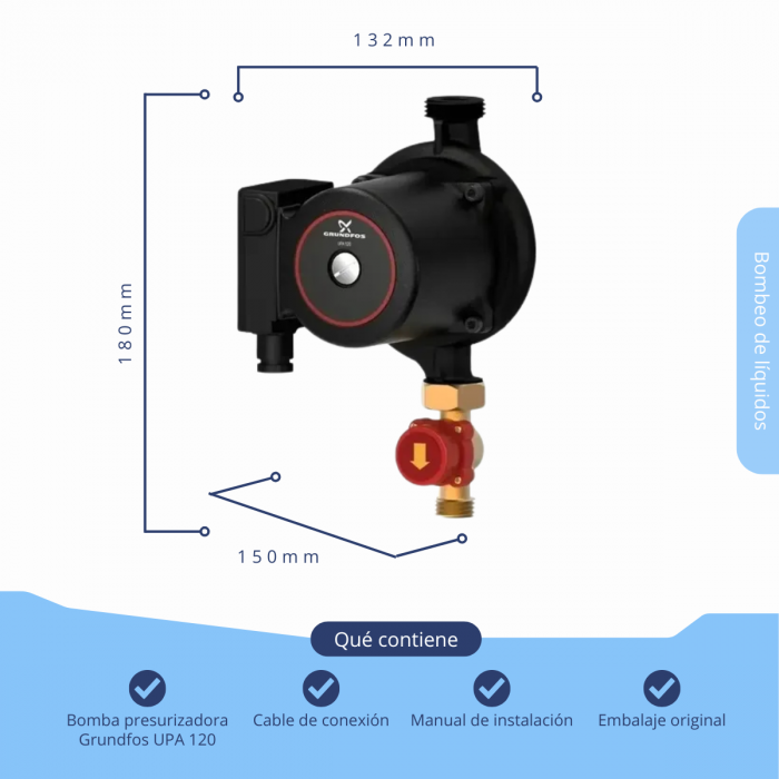 Bomba Presurizadora Grundfos Upa Black 120-180