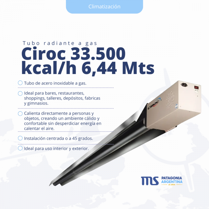 Tubo Radiante TRM 35CH Monotubo 6.44 Metros