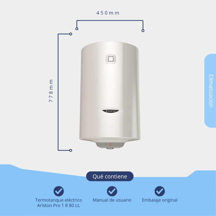 Termotanque eléctrico Ariston Pro 1 R 80 Litros